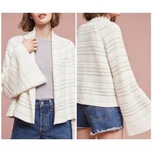 Anthropologie MOTH Mahalia Flair Kimono Sleeve Sweater Sz S Open Front Cardigan